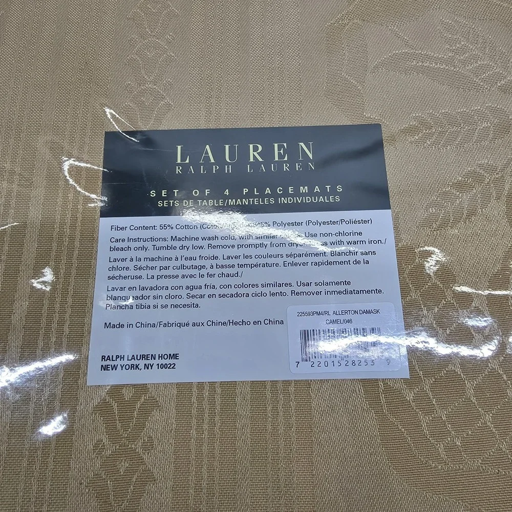 Lauren‎ Ralph Lauren Allerton Damask Camel Placemats (Set of 4)